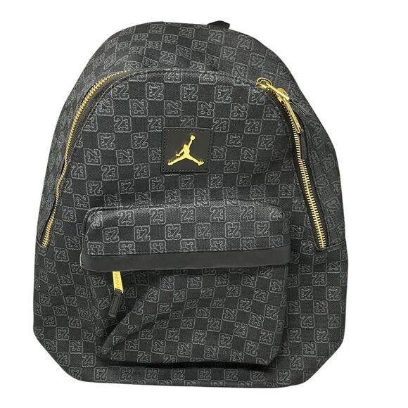 Air Jordan Backpack‎ Womens Black Monogram Nike LIMITED EDITION 23 School Travel main image 4